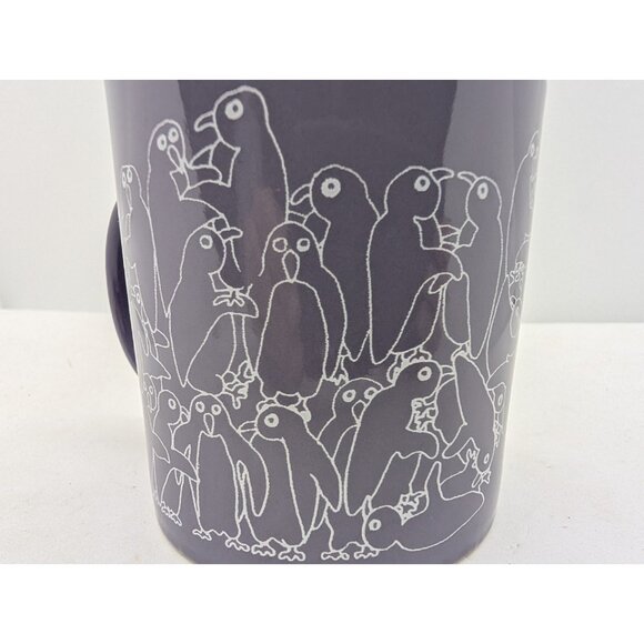 Vtg Mug Taylor & NG white Penguins on Purple tone San Francisco Japan - Picture 4 of 16